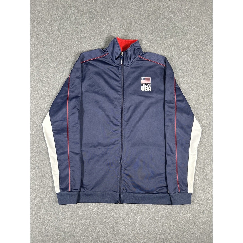 Team USA Olympics Navy Blue Full-Zip‎ Track Jacket Large